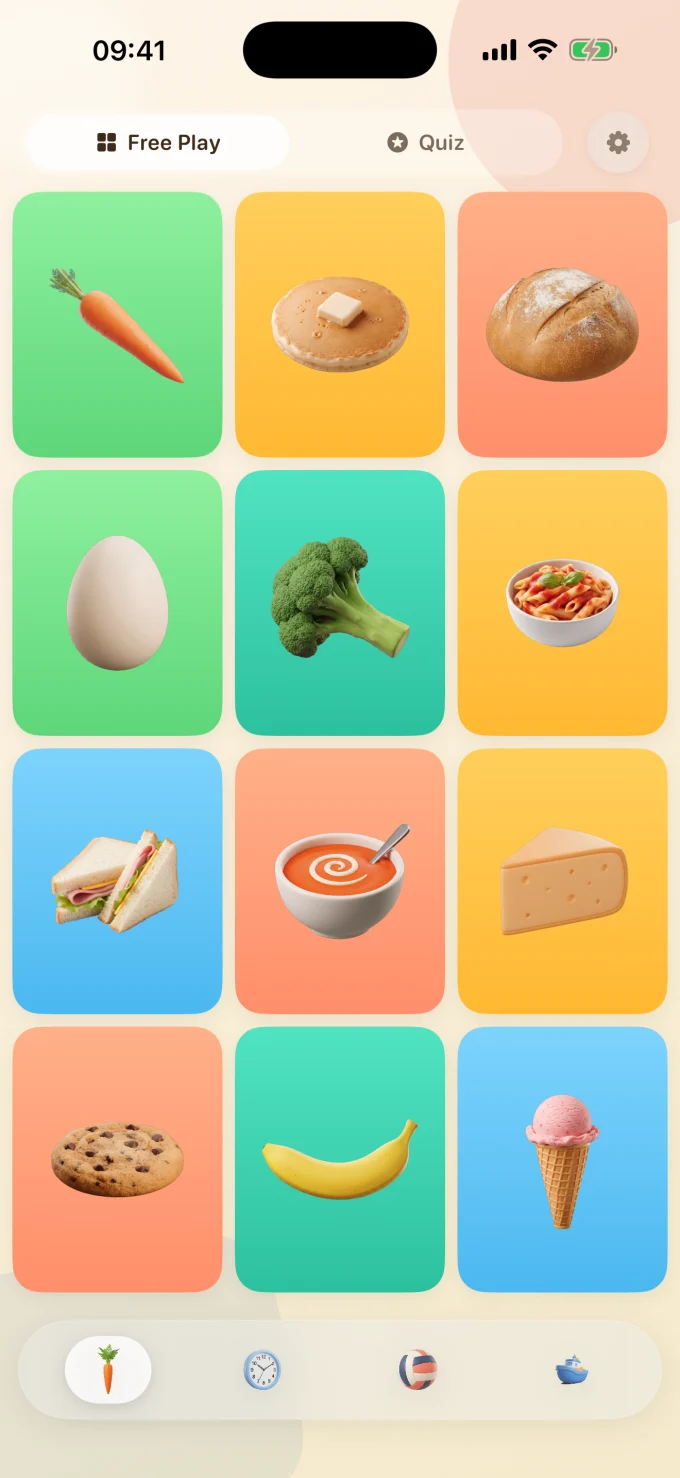 Everyday objects in the First Words app
